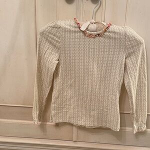 Matilda Jane Cream Long Sleeve Tee with Floral Accents